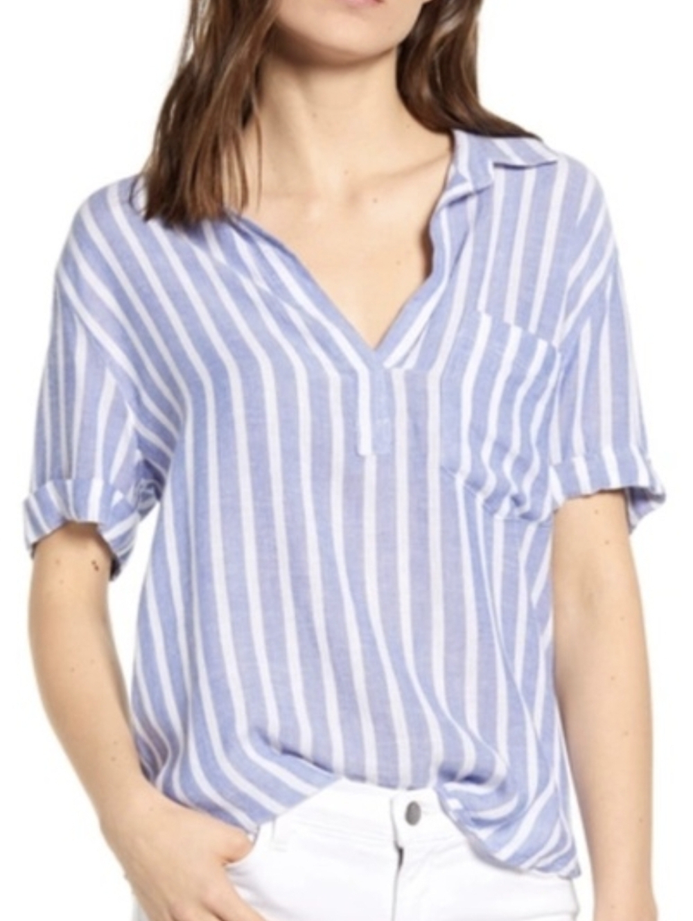 RAILS Linen Top Savannah Stripe XL Blue White Stripe